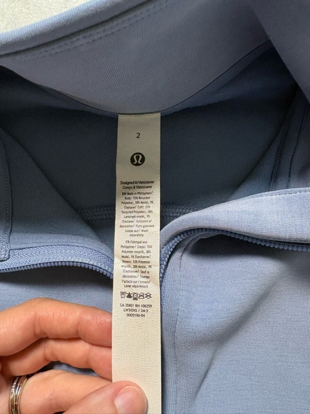 Lululemon Peloton Brushed Softstreme Half-Zip Pullover- Blue Willow - Picture 5 of 6